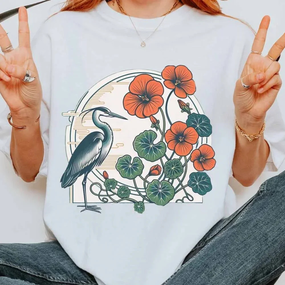 Crane Bird Shirt Heron Shirt Japanese Crane Shirt